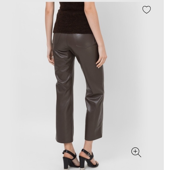 Nanushka |  Zoey Dark Brown High Waist Regenerated Leather Blend Trousers Small - Picture 4 of 16